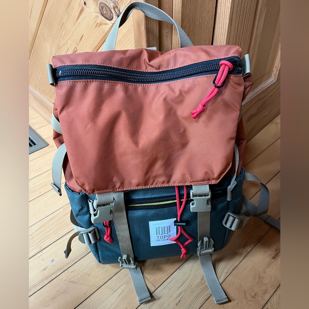 Topo Designs Rover Backpack - Orange and Green